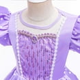 thumbnail image 5 of HAWEE Princess Costume for Girl Dress Up Costume Kids Puff Sleeve Fancy Party Purple Costume Layerd Dresses, 5 of 7