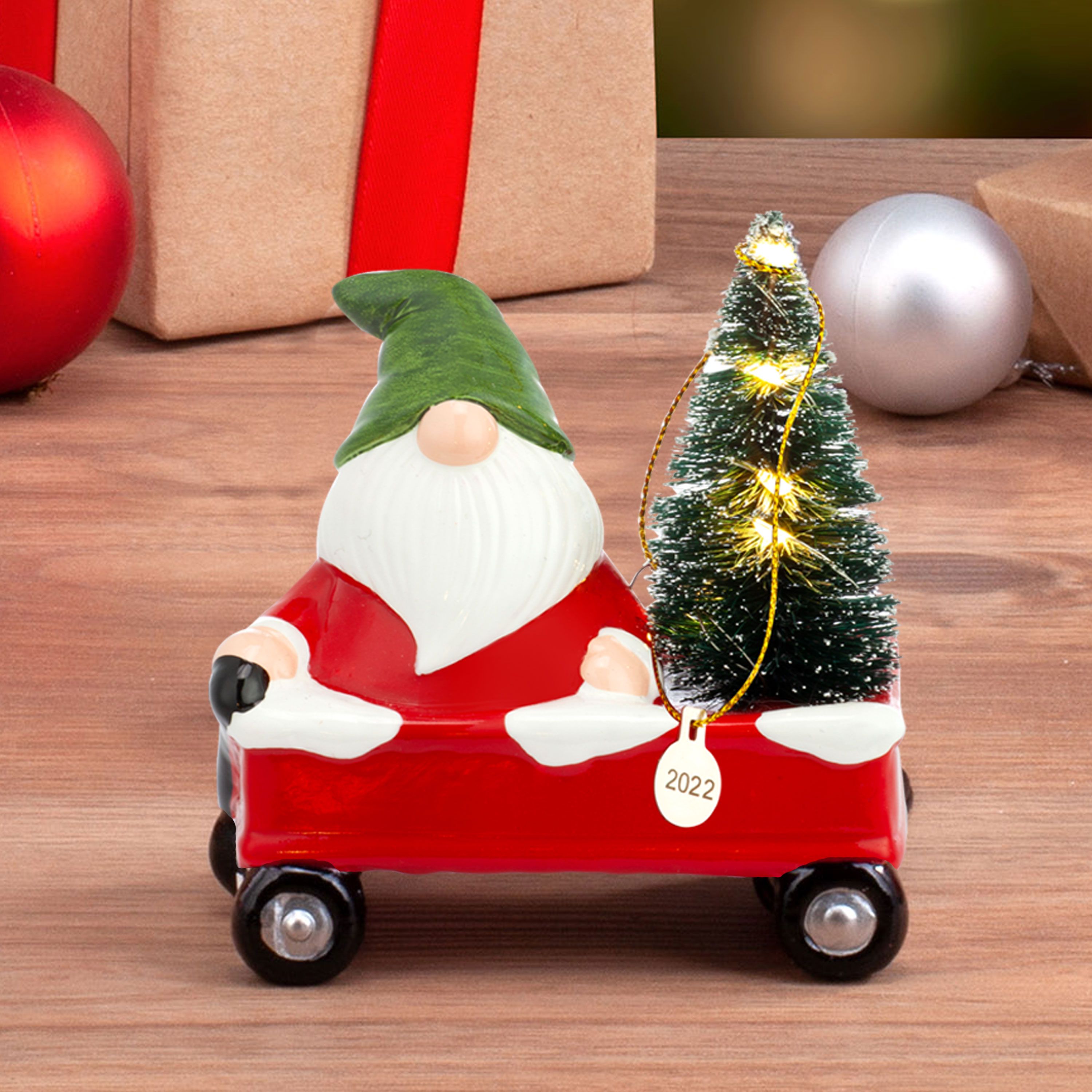 Mr. Christmas Nostalgic Vehicle Hanging Decorative Ornament Assortment, Red