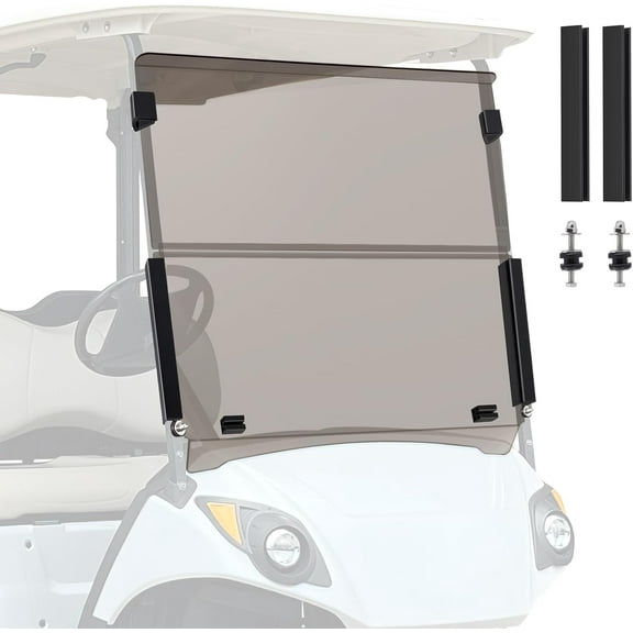 Nilight Golf Cart Windshield for Front Window Foldable UV Protection Compatible with Yamaha Drive G29 Gas or Electric Models 2007-2016 Tinted Polycarbonate (PC) Scratch and Impact Resistant