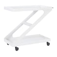 thumbnail image 4 of Powell Thornton 2-Tier Z-Frame Rolling Bar Cart with Glass Top, Antique White, 4 of 16
