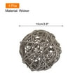 thumbnail image 2 of Unique Bargains 4 Pcs Wicker Rattan Balls 3.9 Inch Rattan Decorative Balls for Vase Fillers Craft Home Decor Gray, 2 of 5