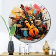 thumbnail image 1 of Designart "Music Vibrant flow Bold" Music Oversized Wall Clock, 1 of 6