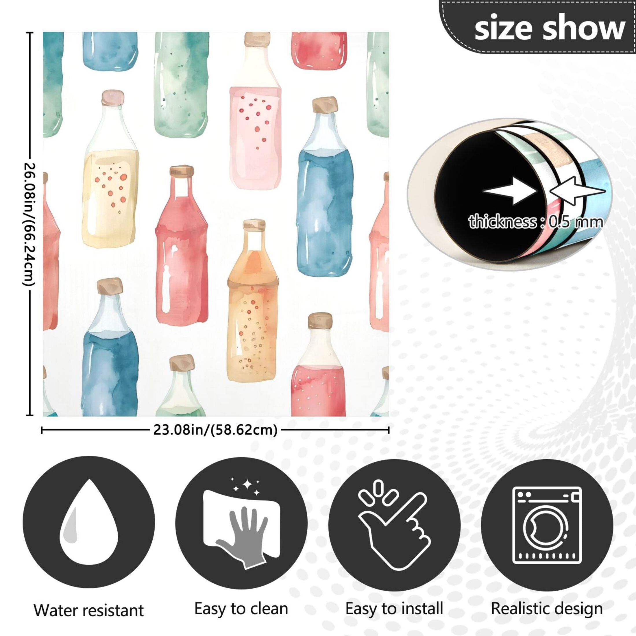 Dishwasher Magnetic Sticker 23x26 Inch Refrigerator Magnetic Sticker Washing Machine Magnetic Sticker Kitchen Panel Magnetic Sticker Home Decor Cartoon Soda Bottle