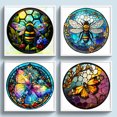 thumbnail image 1 of Pintura de diamante 5D DIY Juego de brocas redondas completas Insectos Vidrieras Arte para el hogar 4pcs JShteea El nuevo, 1 of 9