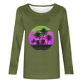 thumbnail image 4 of BangWanChi Long Sleeve Shirts for Women Women's Retro Fashion Classic Print Long Sleeved Round Neck Tops/shirt, 4 of 4