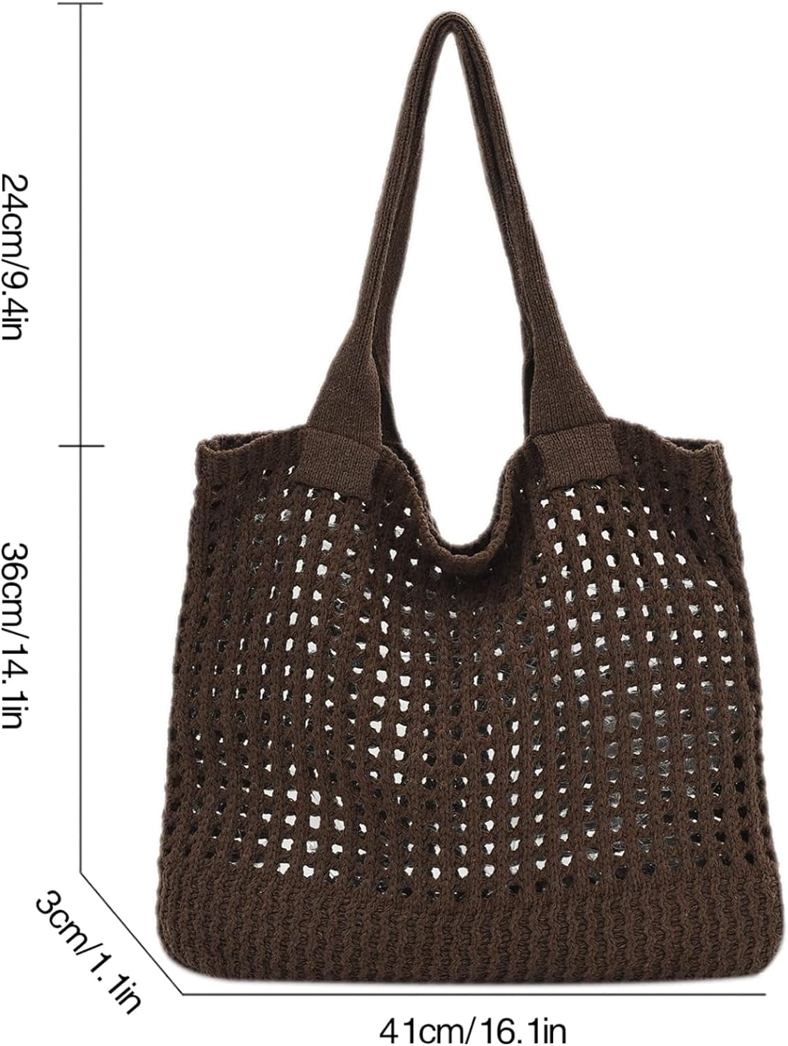 Kukuzhu Crochet Beach Bags for Women, Woven Travel Tote Fishing Net Handbag Shopping Large Hobo Shoulder Bag for for Holiday