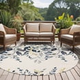 thumbnail image 4 of Blue Grey Eucalyptus Round Area Rug 5Ft Washable Circle Rugs for Living Room Bedroom, Farmhouse Weeping Leaves on Linen Non-Slip Carpet Floor Mats Indoor Outdoor Carpet Runner Aesthetic Home Decor, 4 of 8