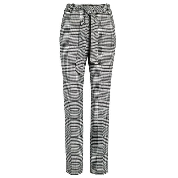 Halogen Womens Tie Waist Houndstooth Pants 16 Black - NWT $99