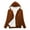 brownb, variant on JSKUMAR Women‘s Thermal Sherpa Fleece Lined Hooded Coat Long Sleeve Zip up Kangaroo Pocket Solid Warm Jacket Purple M