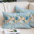 thumbnail image 2 of Beach Coastal Blue Pillow Covers 12"x20", Nautical Shell Starfish Coral Summer Soft Brushed Microfiber Breathable Throw Pillow Covers, Decorative Pillowcase with Zipper for Couch Sofa Bedroom, 2 of 9