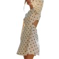 thumbnail image 5 of hirigin Women's Spring Autumn Short Dress Solid Color/Dot Print Long Sleeve O Neck Dress, 5 of 9
