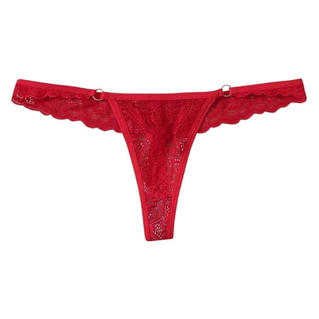 

CLZOUD Panties for Women Red Polyester Womens Triangle Thong Breathable Panties S