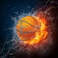 thumbnail image 2 of Basketball Ball Wall Mural by Wallmonkeys Peel and Stick Graphic (48 in H x 48 in W) WM270705, 2 of 4