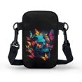 thumbnail image 2 of HELLHERO Glowing Skull Colorful Butterflies Travel Crossbody Purse Polyester Adjustable Strap for Outdoor Daily Use, 2 of 7
