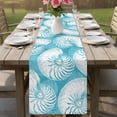 thumbnail image 6 of Table Runners 90 Inches Long Dress Scarves, Coastal Shell Teal Blue Farmhouse Coffee/Dining/Kitchen Table Decor Table Runner for Living Room, Summer Ocean Shell Beach 13x90 Inch, 6 of 9