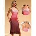thumbnail image 2 of DARING DIVA Spaghetti Strap Maxi Mesh Cowl Neck Stretchy Flowy Dress XL Pink, 2 of 6