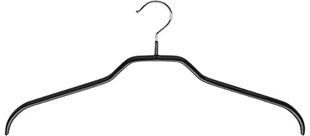 Mawa by Reston Lloyd Silhouette Series Non Slip Space Saving Clothes Hanger for Shirts and Dresses Style 41 F Set of 12 Black