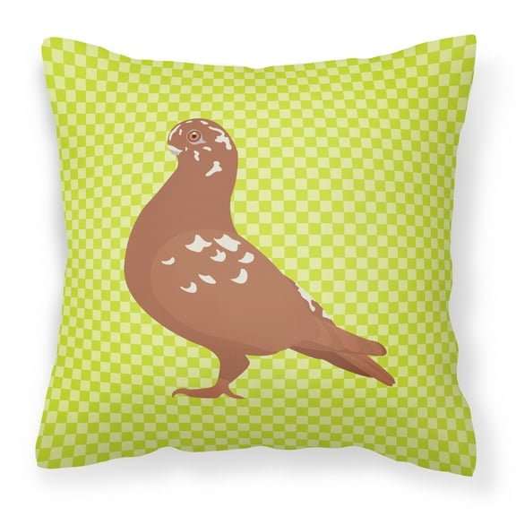African Owl Pigeon Green Fabric Decorative Pillow
