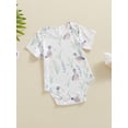 thumbnail image 3 of Bagilaanoe Newborn Baby Girl Summer Rompers Floral Print Short Sleeve Bodysuits 3M 6M 12M 18M Infant Casual One Piece Short Jumpsuit, 3 of 8