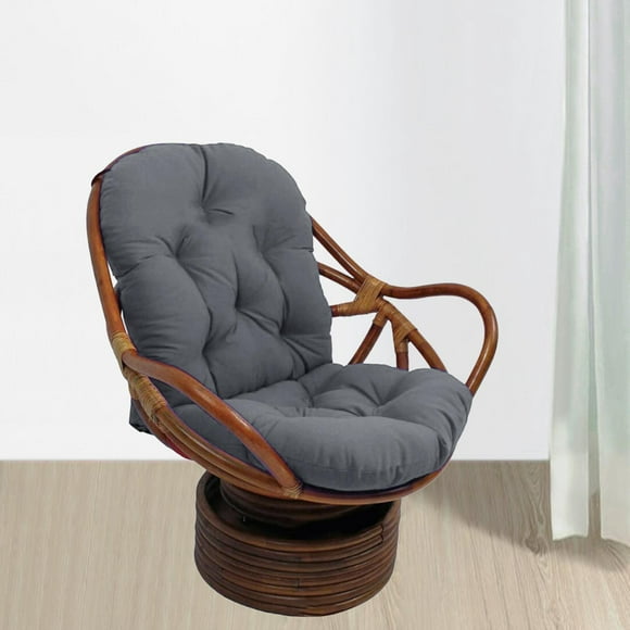 Solide Chaise Pivotante en Rotin Texturé Coussin 115x50cm Extérieur / Intérieur Meubles de Patio Coussins de Chaise Gris Foncé