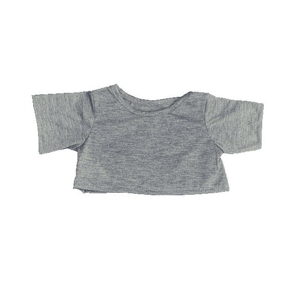 Grey Short Sleeve Tee  6"-10" Plush Animals, Small Teddy Bears, and Stuffed Animal Friends Soft Toy Clothes for Playtime