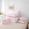thumbnail image 5 of Feelyou Kids Kawaii Snowman Bedding Comforter Set 7 Pieces, White Pink Plaid Checkered Full Bedding Set, Merry Christmas Reversible Fitted Sheet Flat Sheet, Luxury Bedroom Decor, 5 of 7
