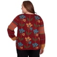 thumbnail image 2 of Alfred Dunner Womens Plus-Size  Vertical Floral Crew Neck Sweater, 2 of 6