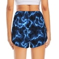 thumbnail image 2 of Lsque Blue Lightning Printed Women's Running Shorts with Liner Pockets,Elastic Quick Dry Workout Athletic Gym Yoga Shorts,Womens High Waist Shorts-Small, 2 of 9