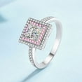 thumbnail image 4 of Moissanite Rings for Women 1ct Princess Cut D Color Diamond Rings 925 Sterling Silver Ring 4-Prong Anniversary Promise Wedding Engagement Rings for Women Wife with Certificate, 4 of 9