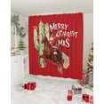 thumbnail image 3 of Red Cowboy Christmas Shower Curtain, Western Xmas Santa Cactus Waterproof Washable Boho Funny Cute Shower Curtains Set for Bathroom Farmhouse Bathtubs Decor with Hook, 48"Wx72"L, 3 of 7