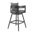 thumbnail image 6 of Menorca Outdoor Patio Swivel Bar Stool in Aluminum with Gray Cushions, 6 of 12