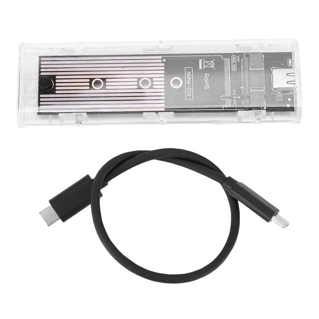 Estuche transparente para SSD jixopn M.2 PCI-e NVME con USB 3.1 tipo C y llave M Key B+M (B)