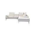 thumbnail image 2 of Benjara Doel 2pc Sectional Sofa Set w Right Facing Chaise, White Faux Leather, 2 of 6