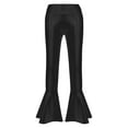 thumbnail image 5 of DPOIS Girls Shiny Metallic Bell-Bottoms Leggings Flared Pants Black 8, 5 of 7