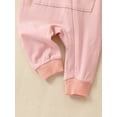 thumbnail image 2 of Infant Baby Sweatshirt Romper Solid Colors Long Sleeve Zipper Hoodie Jumpsuit with Pocket, 2 of 8