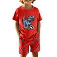 thumbnail image 6 of Kiijoy Toddler Boy's Summer Casual Outfits Dinosaur Short Sleeve T Shirt & Shorts Set, Sizes 3-4T, 6 of 8