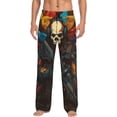 thumbnail image 2 of Lsque Vibrant Skull Soldier Print Men's Pajama Pants, Lounge Pant - Comfortable Home Wear,Elastic Waistband, Stylish Design-X-Large, 2 of 9