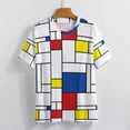 thumbnail image 7 of T Shirt For Men Retro Mondrian Plaid Mondrian Modern Art Fashion Funny Tshirt Premium Short-Sleeve G, 7 of 7