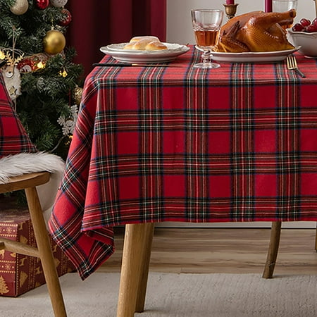 

Christmas Day American red simple plaid table mat hotel coffee table cloth decorative tablecloth