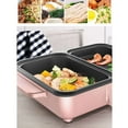 thumbnail image 2 of Graflsoa Compact 2L Dual-Purpose Electric Grill & Hot Pot, 1200W, Pink, 110V for Dorms & Homes, 2 of 6
