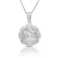 thumbnail image 2 of 14K GOLD PLATED STERLING SILVER CHRYSTIE GUARDIAN ANGEL FLOWER MEDAL PENDANT NECKLACE, 2 of 2