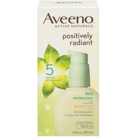 Aveeno Positively Radiant Daily Moisturizer, SPF 15 Facial Moisturizers, 4 fl oz