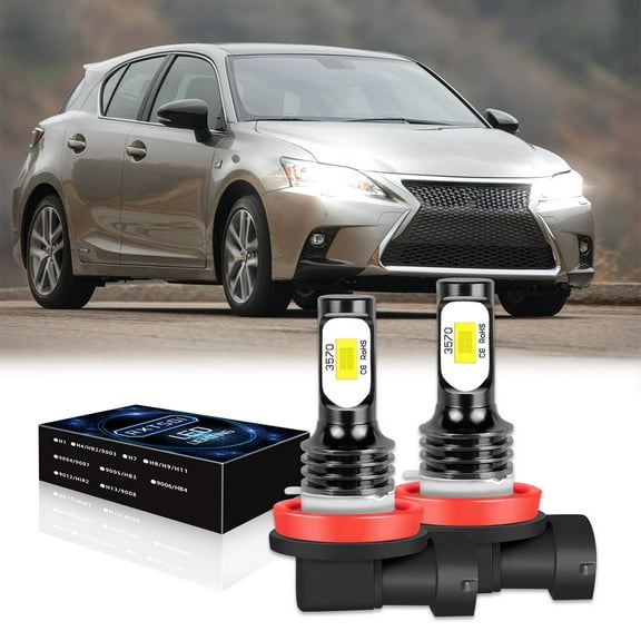 For Lexus CT200h 2011-2017 H11 LED Headlight Bulbs Kit 6000K White 8000LM High/Low beam