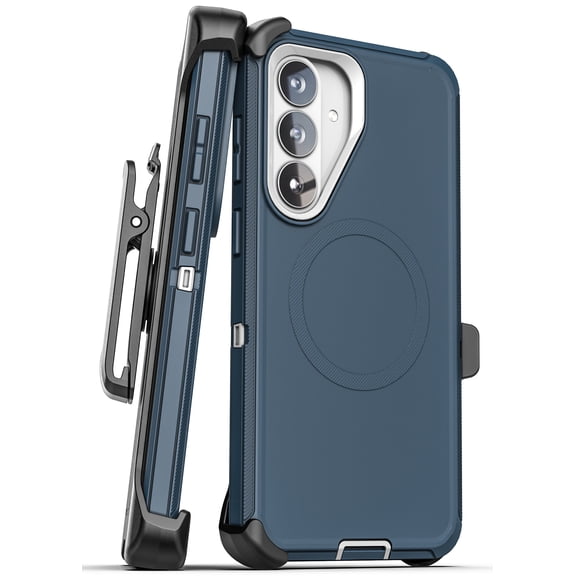 Encased for Samsung Galaxy S26 Case with Belt Clip Holster [Ranger Series] Heavy Duty Military Grade Protective Phone Case and Glass Screen Protector (Blue)