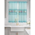 thumbnail image 2 of Teal Summer Coastal Living Room Curtains 2 Panel, Modern Ocean Waves Starfish Shell Cafe Window Treatment, Extra Long Farmhouse Bedroom Bathroom Kitchen Curtains Drapes 104"x72", 2 of 6