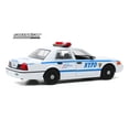 thumbnail image 2 of New York City Police Department (NYPD) 2011 Ford Crown Victoria Police Interceptor, White and Blue - Greenlight 85513 - 1/24 scale Diecast Model Toy Car, 2 of 5