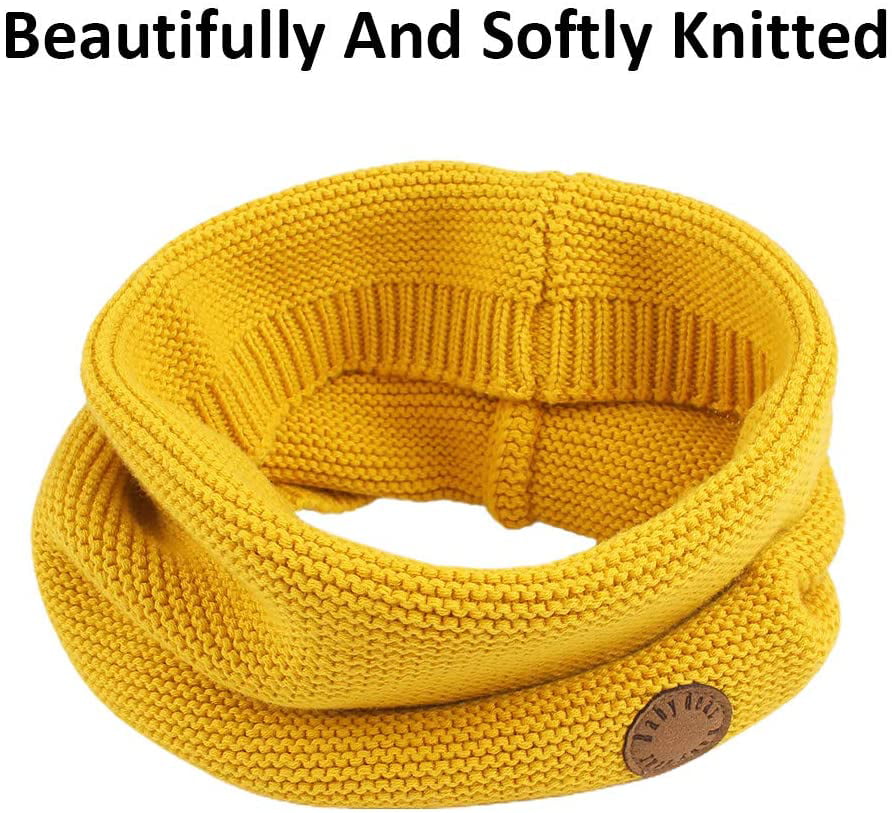 Knitted Baby Boys Girls Scarf Warm Autumn Winter Toddler Scarves Cotton Yellow