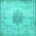 thumbnail image 1 of Ahgly Company Machine Washable Indoor Square Persian Turquoise Blue Traditional Area Rugs, 3' Square, 1 of 4