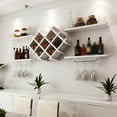 thumbnail image 1 of White Wall Mounted Wine Bottle Display Rack Storage Holder, 1 of 6