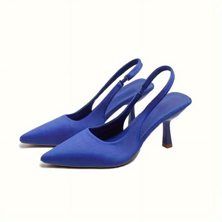 

Women s Elegant Slingback Sandals: Pointed Toe High Heels for Evening Dress - Chic Slip-On Design for Special Occasions